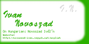 ivan novoszad business card